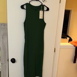 Chic Sleeveless Green Midi Dress